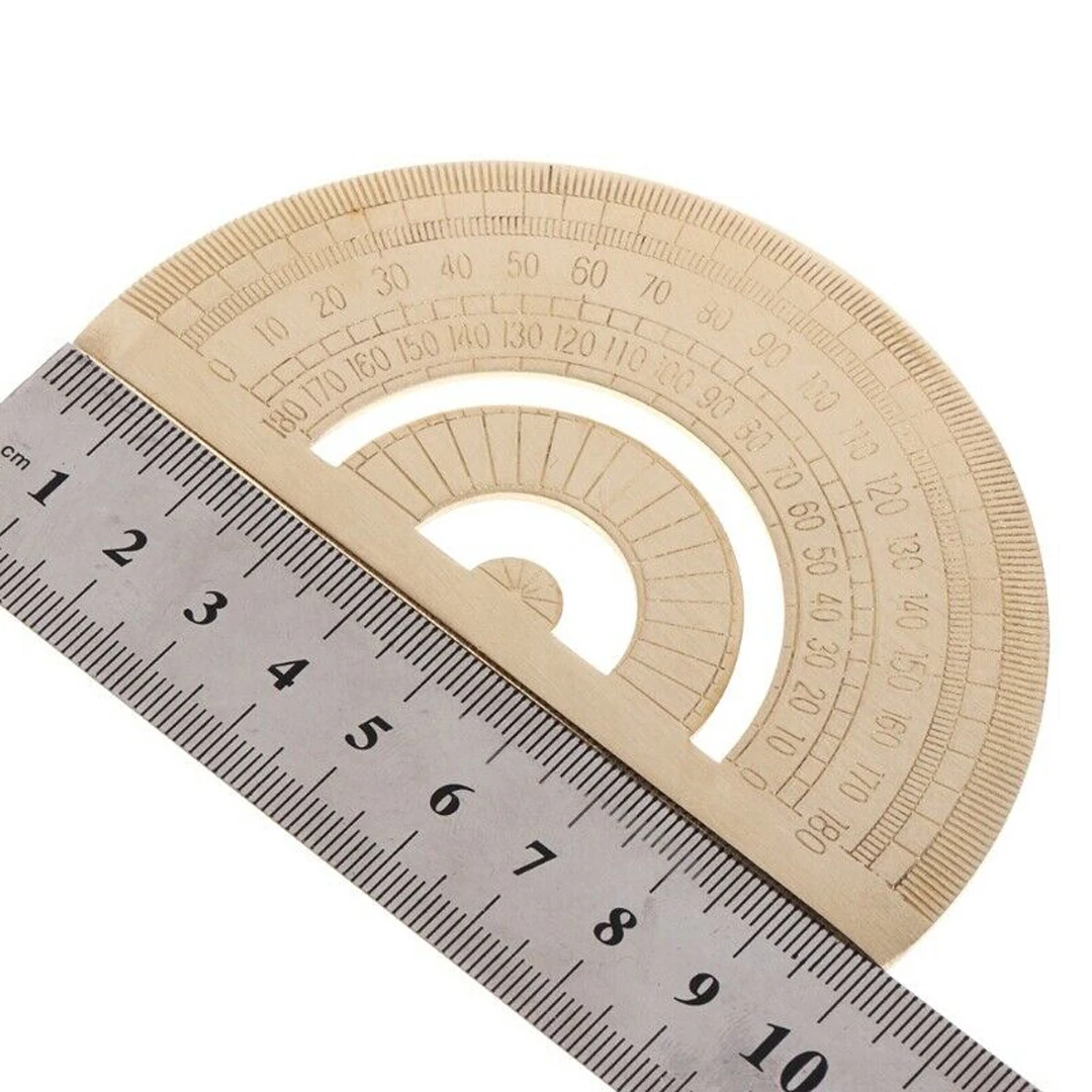 

Brass Copper Protractor Semicircle Ruler Protractor Drawing Ruler Angle Measuring Tool School Painting Stationery Supply