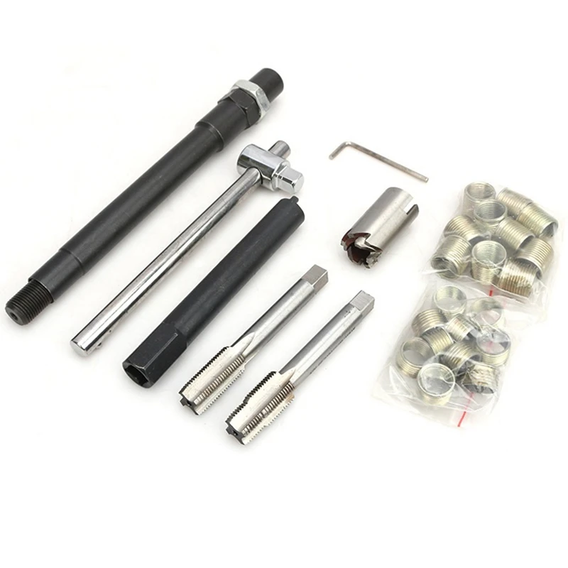 Spark Plug Thread Repair Rethreading Set 14Mm Metric - Tool Kit Comprehensive Taps Inserts | Обустройство дома