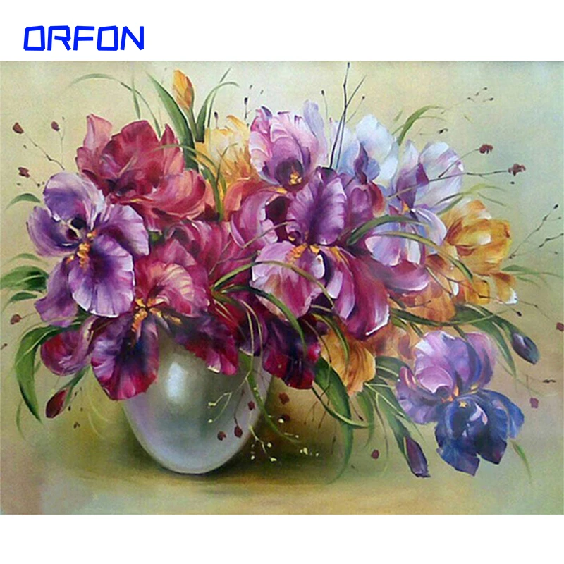 ORFON 40x50 см картина по номерам цветы DIY рамка фотографии украшение комнаты домашний