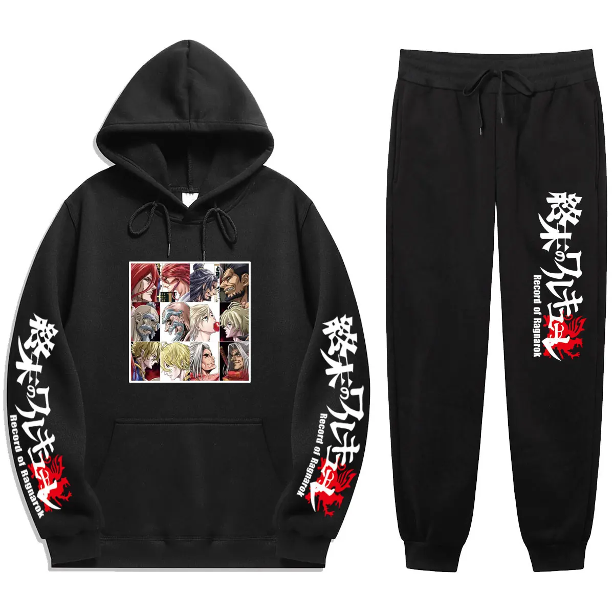 

2021 Winter men Anime Record Of Ragnarok Print 2 Pieces Sets Sweatshirt+Drawstring Pants Hoodies hoodie Sweatshirt joggingbroek