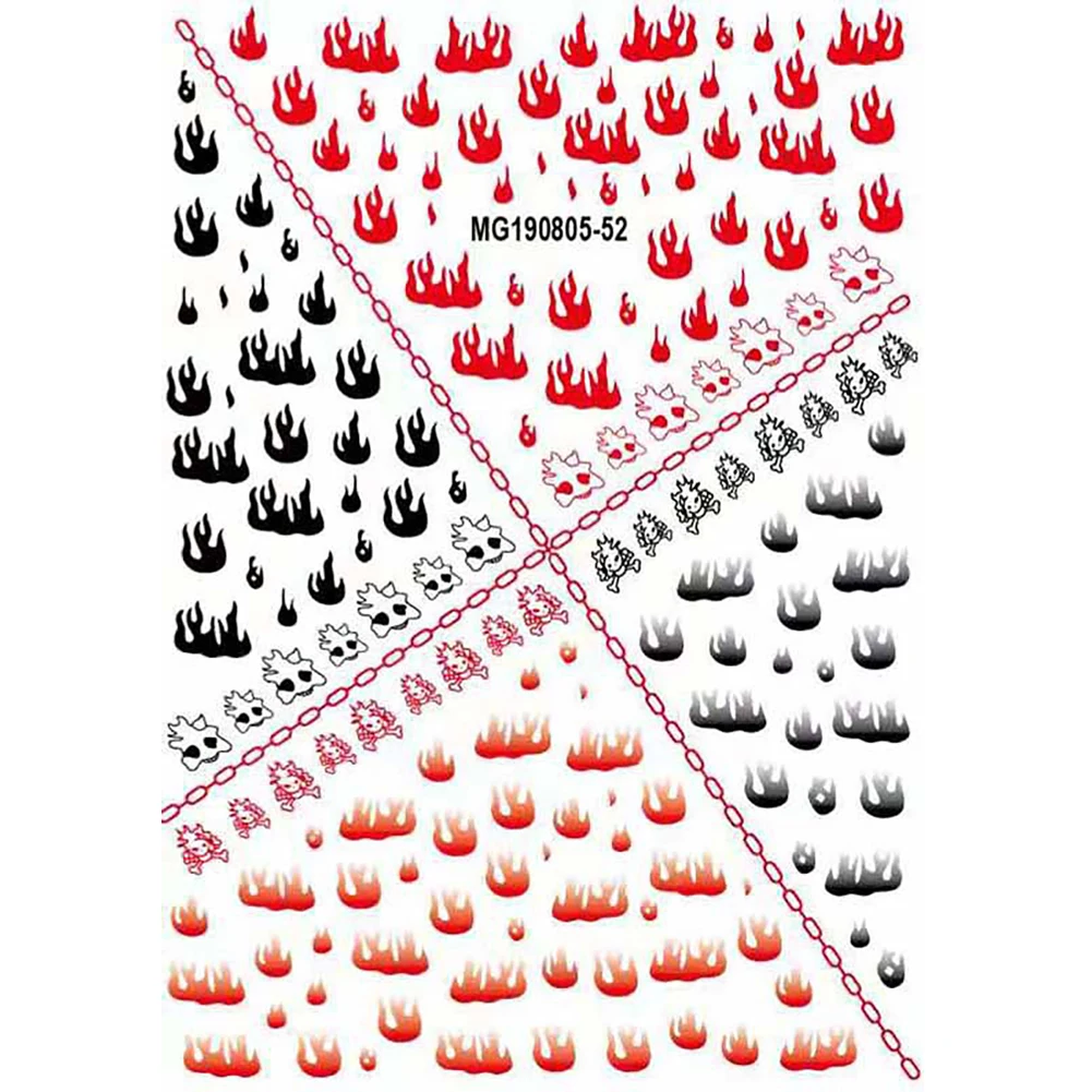 Модный гвоздь фольга полоса Голографическая лента пламя Улыбка Шаблон Дизайн