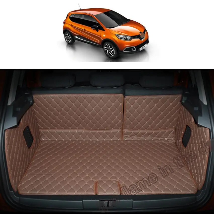 

for renault captur leather car trunk mat cargo liner 2014 2015 2016 2017 2018 2019 Kaptur Samsung QM3 luggage carpet