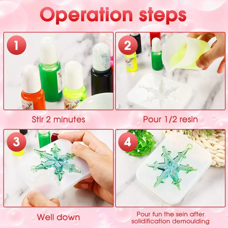 

5 Pieces Snowflake Resin Molds Christmas Tree Silicone Resin Mold Epoxy Resin DIY Handmade Crafts Mold