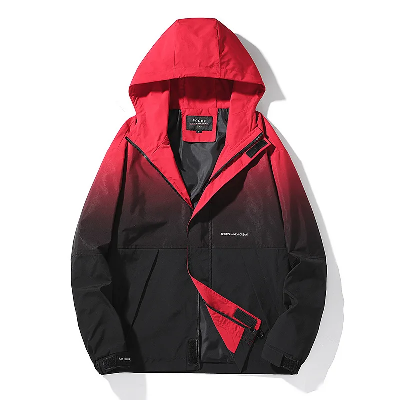 

2020 Streetwear Jackets Gradient Color Hip Hop New Fashion Mens Vintage Jacket And Coats Tops Male Outwear