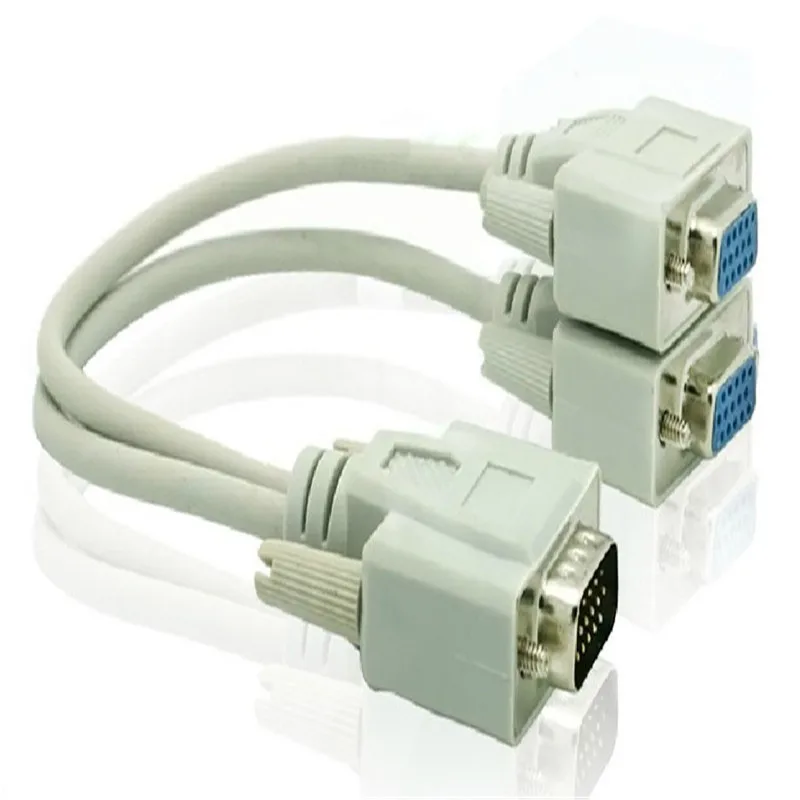 15 Pin VGA папа к 2 SVGA Женский адаптер сплиттер видео монитор Y кабель 0 25 м | Компьютеры