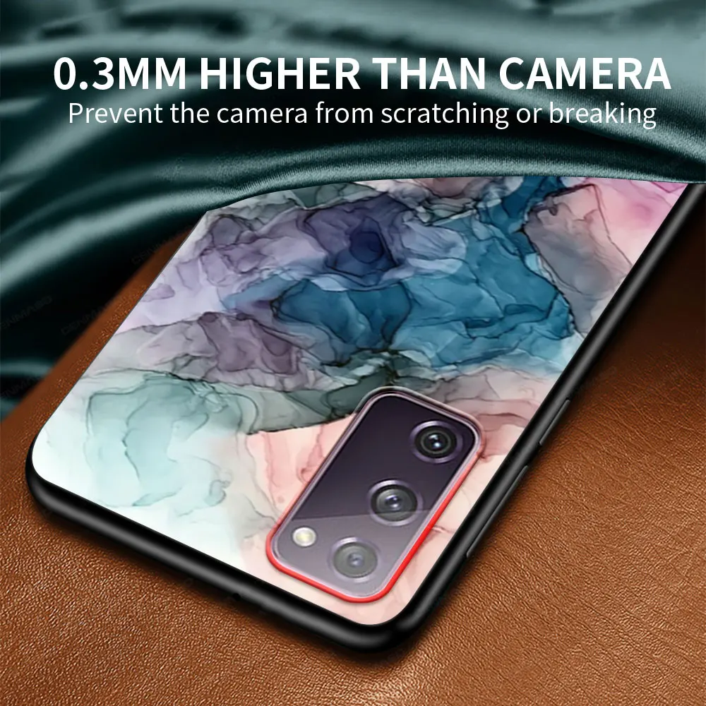 

Phone Case for Samsung Galaxy S20 FE S10 5G Plus S21 Ultra S10e S8 S9 Plus S7 Edge Soft Black Cover Abstract art Fashion marble