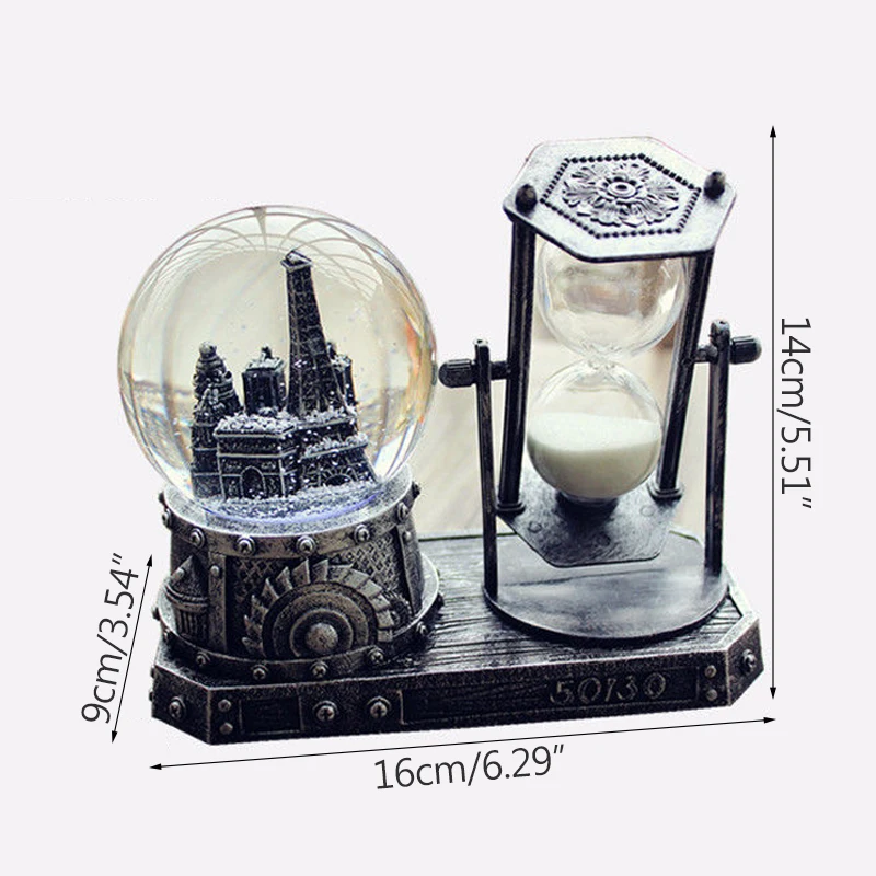 

Strongwell Retro Tower Hourglass Crystal Ball Desktop Decor Home Decoration Accessories Modern Girlfriend Girl Birthday Gift