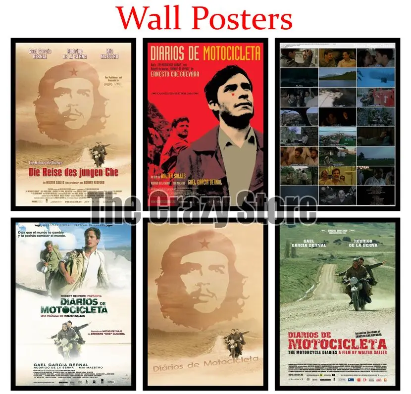 Мотоцикл дневники белая крафт бумага художественная живопись печать плакат