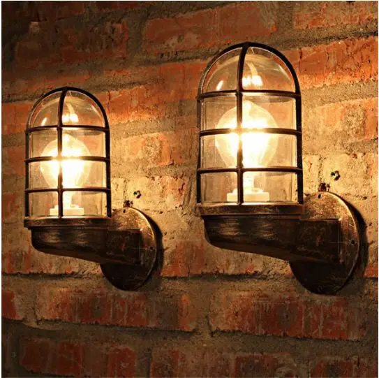 Vintage industrial style wall lamp attic modern interior lighting iron copper wall lamp