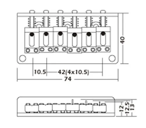 Бесплатная доставка гитарный мост Седла гитарные части фиксированный хромовый