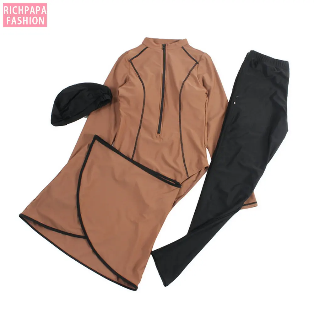 Новый дизайн 2020 цветные мусульманские купальники исламский скромный купальник