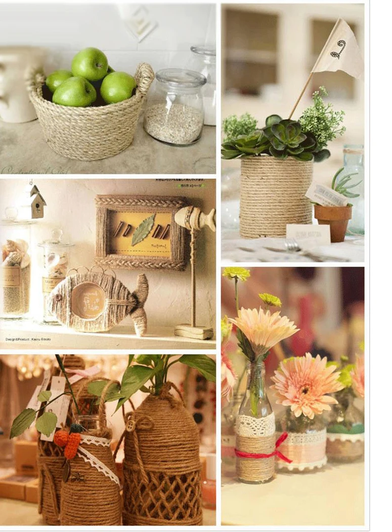 100M Natural Burlap Hessian Jute Twine Cord Hemp Rope String Gift Packing Strings Christmas Event &amp Party Supplies | Дом и сад