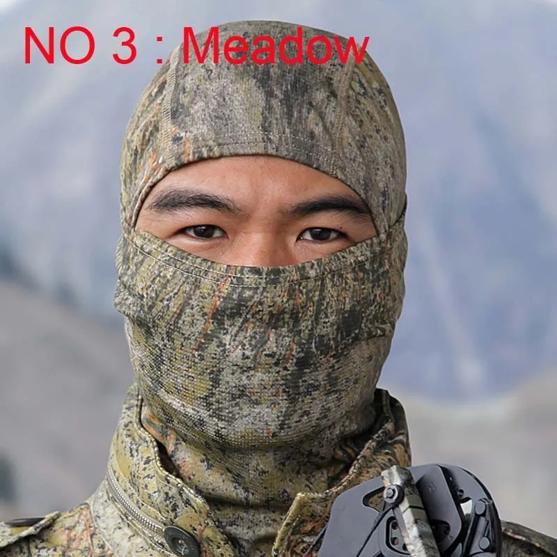 Meadow Военная Тактическая Маска для лица для охоты Kryptek камуфляжная мотоциклетная Балаклава ghillie Костюмы маска ниндзя - Цвет: Meadow
