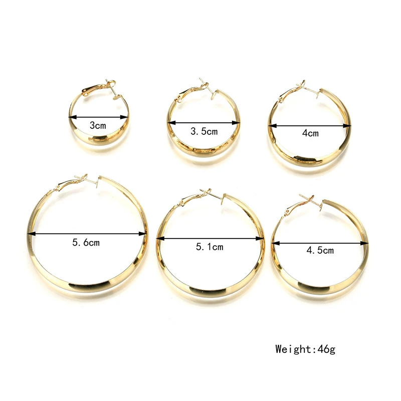 

Luokey Gold Silver Color Hoop Earrings Set Exaggerated Thick Round Circle Earrings For Women Oversize Steampunk Ear Jewelry 2020