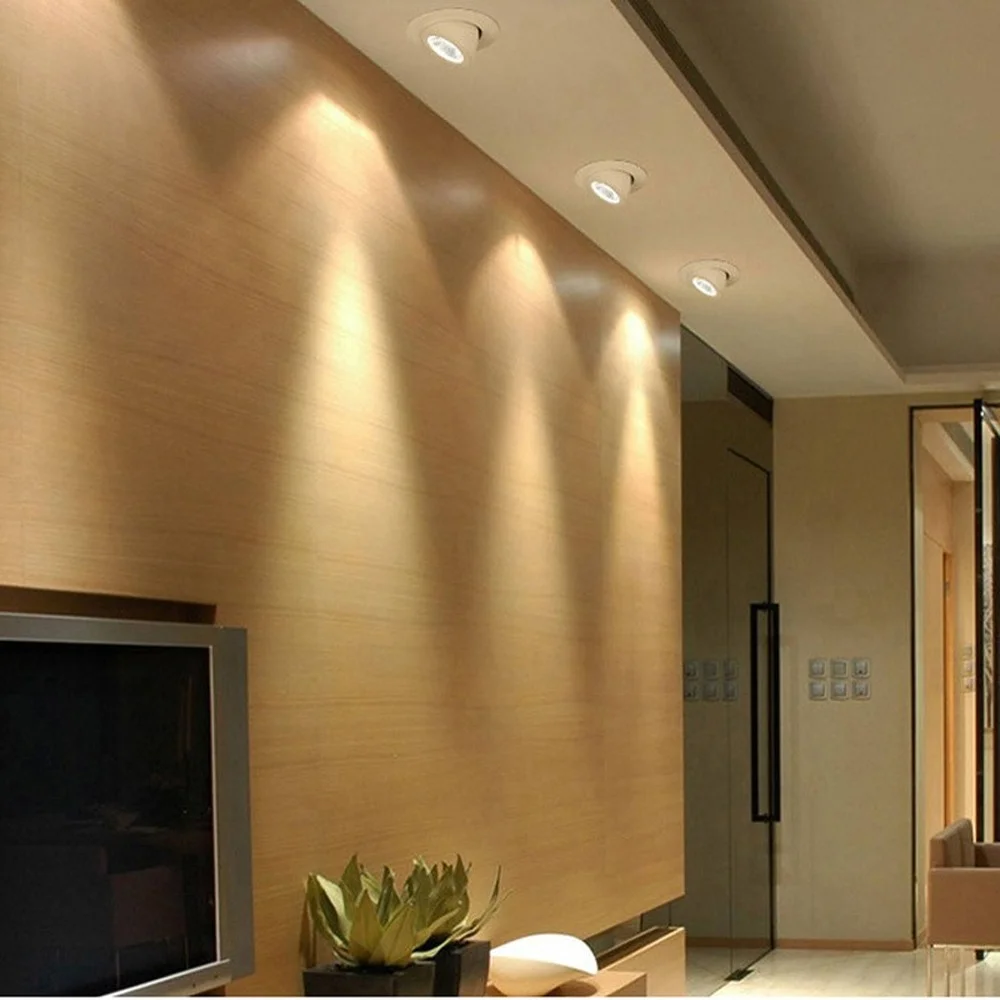 Регулируемый Встраиваемый светодиодный точечный светильник 360 градусов