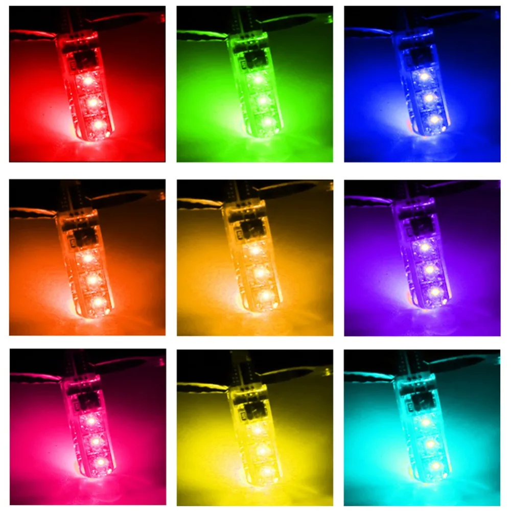 Светодиодная автомобисветильник купольная лампа RGB T10 W5W 194 168 5050 SMD для чтения