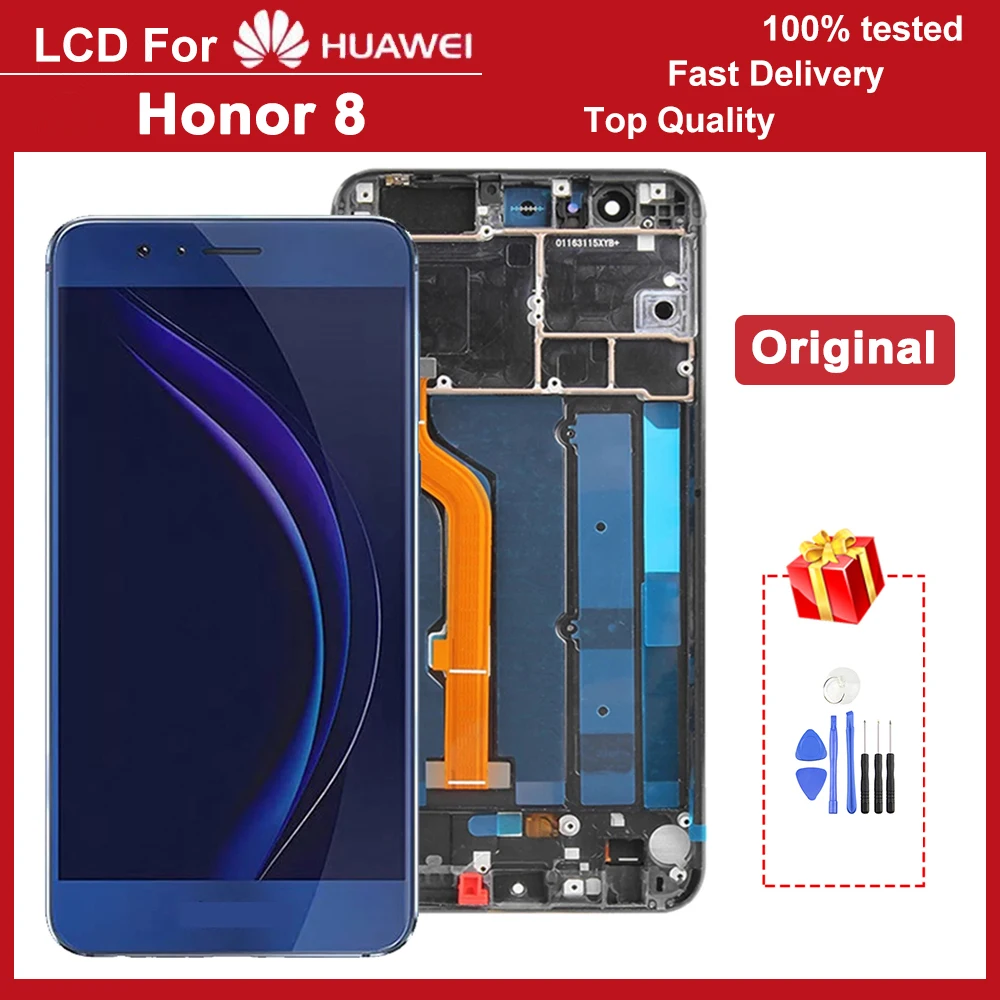 

100%tested 5.2" IPS LCD Display For Huawei Honor 8 LCD Touch Screen Digitizer Assembly,With Frame Global Version FRD-L19 FRD-L09