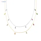 Женское Ожерелье-чокер Lozoya, из серебра 925 пробы, с прозрачным кубическим цирконием, длинная Радужная цепочка, Роскошные ювелирные украшения