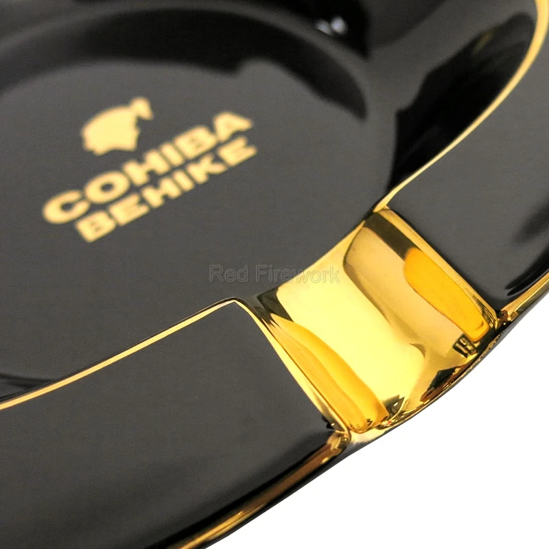 COHIBA 50th anniversary Edition керамическая тонкая черная фарфоровая пепельница 3 золы для сигар для дома Smkoing сигары держатель