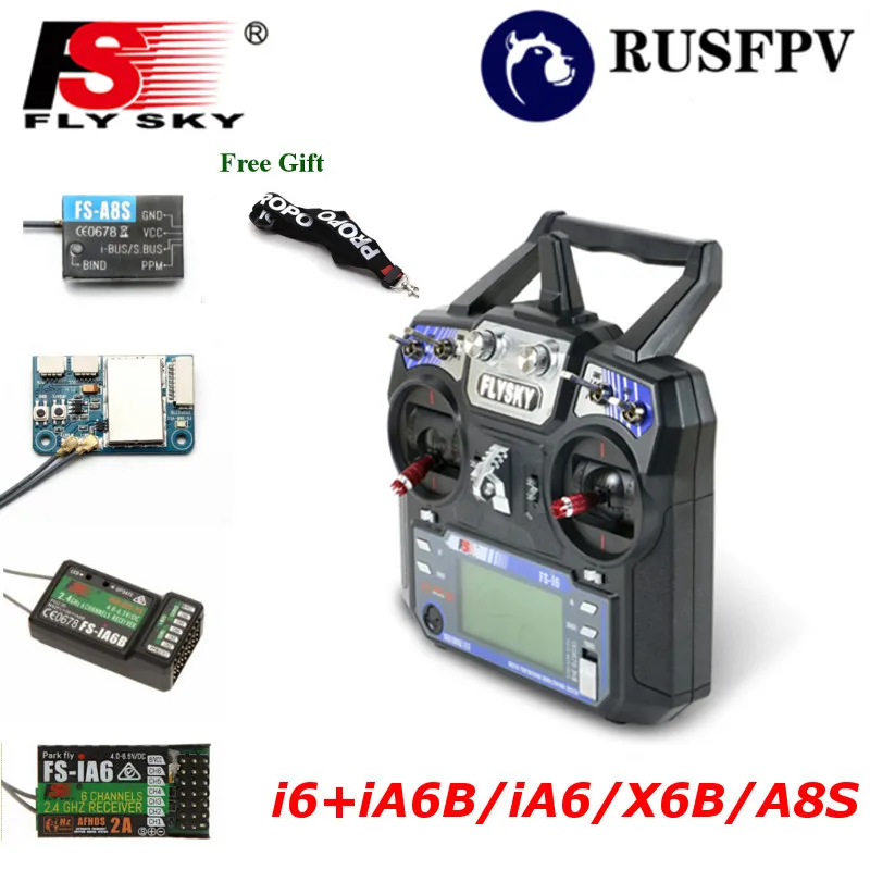 Flysky FS-i6 FS i6 2,4G 6CH передатчик с FS-iA6 FS-iA6B FS-A8S приемник для управляемых вертолетов самолетов небольшой гоночный Дрон с видом от первого лица Mode1 Mode2