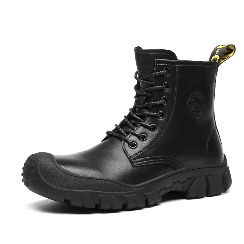 Осень 2019 мужская обувь кожаные ботинки на толстой платформе ботильоны Martin