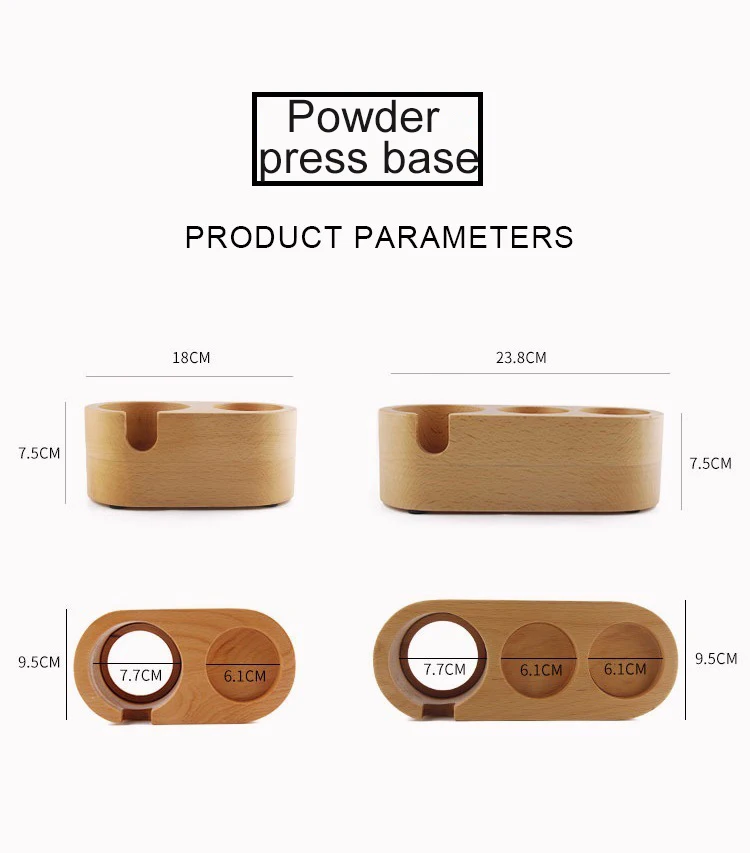 

58mm Powder Press Base Solid Wood Powder Hammer Base Manual Wooden Coffee Tamper-Proof Mat Coffee Machine Supporting Equipment
