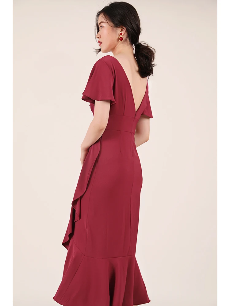 Женское винтажное платье Русалочка Элегантное Длинное во французском стиле с