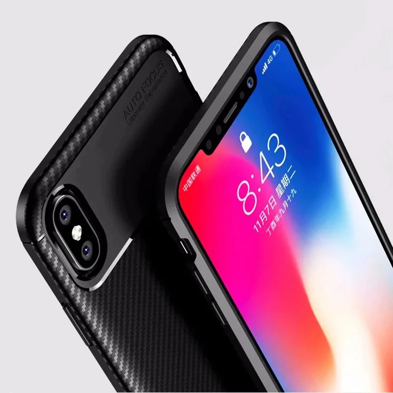 Чехол для iPhone 11 Pro Max XS MAX XR X 6 6S Plus 7 8 чехол из углеродного волокна Ударопрочный