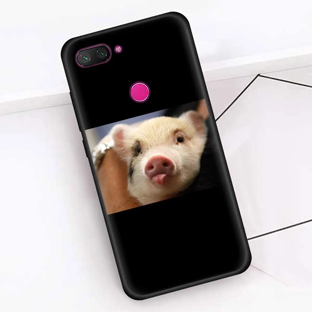 Мягкий силиконовый чехол для Redmi Note 5 6 7 8 Pro 5A 8T Prime 4X K30 Poco X2 черный телефона Mini pig -