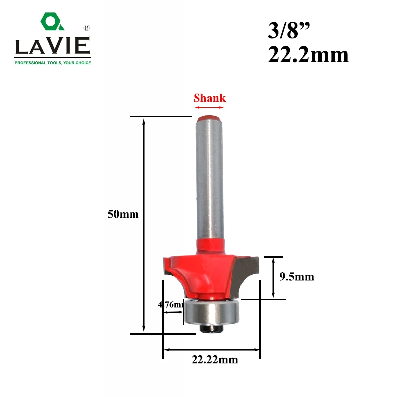 22.2mm LAVIE 1 шт. 6 мм 1/4 хвостовик маленький угловой круглый фреза для деревообрабатывающего станка, Классическая фреза для дерева MC01035 - Длина режущей кромки: 22.2mm