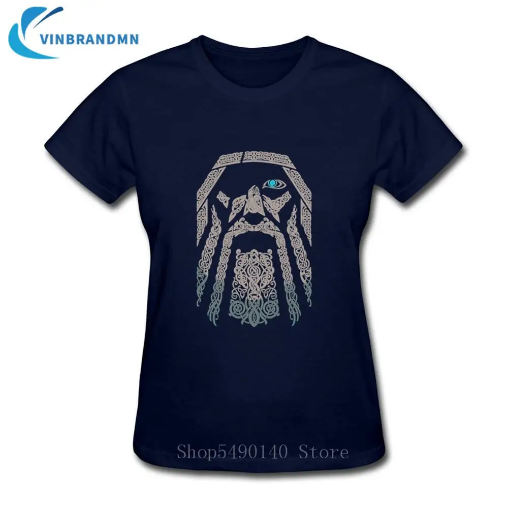 Геометрические современное искусство сыны Одина викинги футболки для женщин