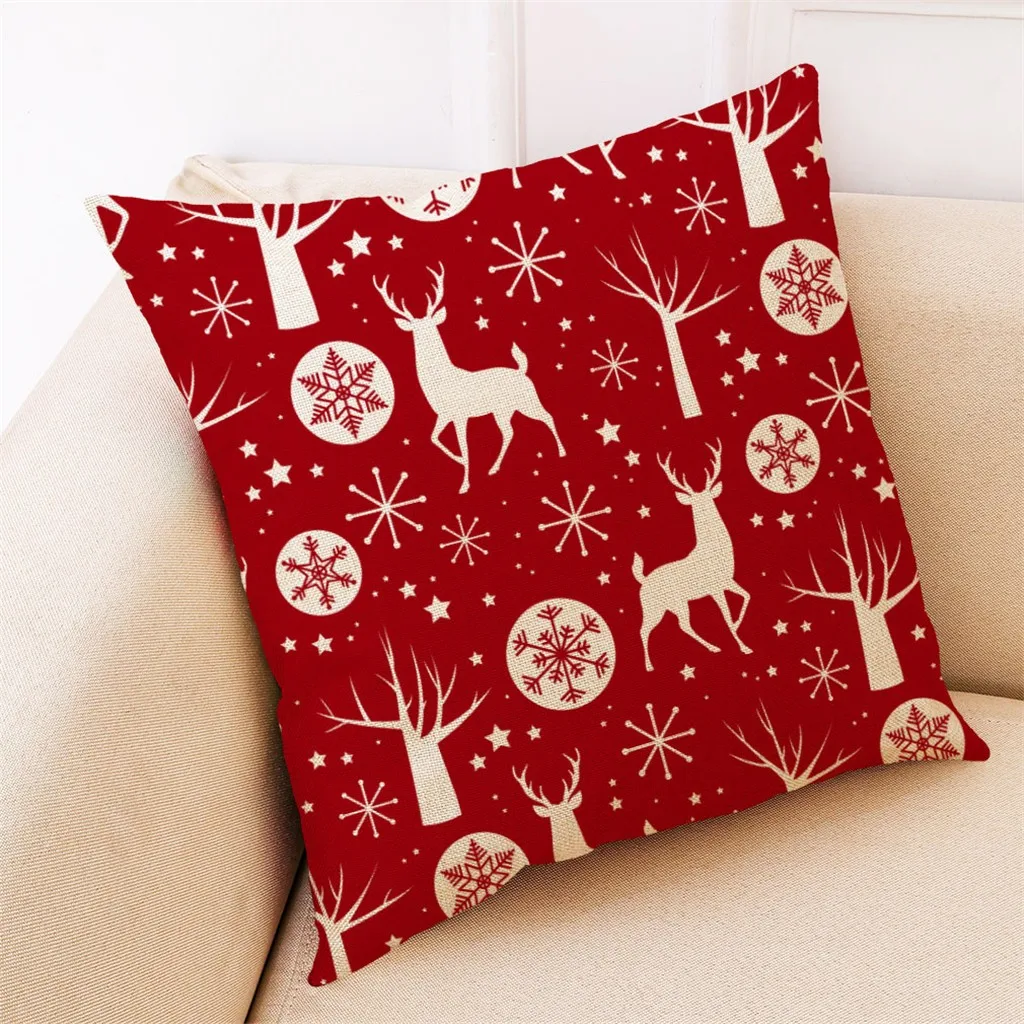 

4Pc 45X45CM Pillow Case Christmas Pattern Printed Sofa Car Throw Cushion Pillow Cover Bedroom Office Home Decor #40