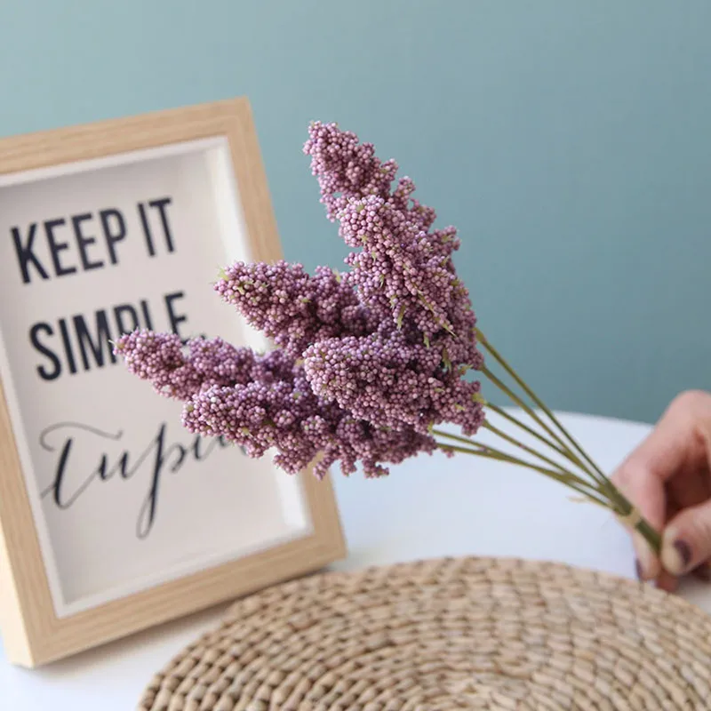 6 шт. искусственные Ванильные мини пены ягоды Спайк цветы букет для дома растение