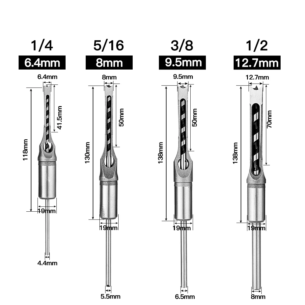 Фрезы для дерева набор резцов резки Квадратные фрезы с глубоким отверстием и
