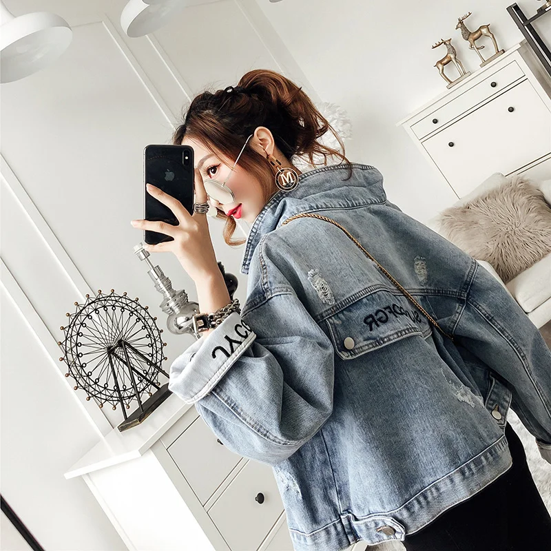 ZQLZ Осенняя женская джинсовая куртка 2020 Новое винтажное пальто женское Свободное