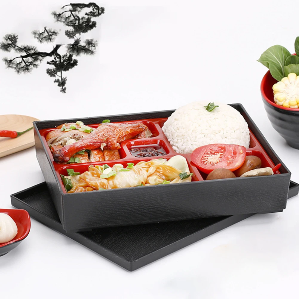 

Office Picnic Portable Durable Lunch Box Bento Box ABS School Safe Rice Food Containers 5-section Japanese Style Sushi Catering