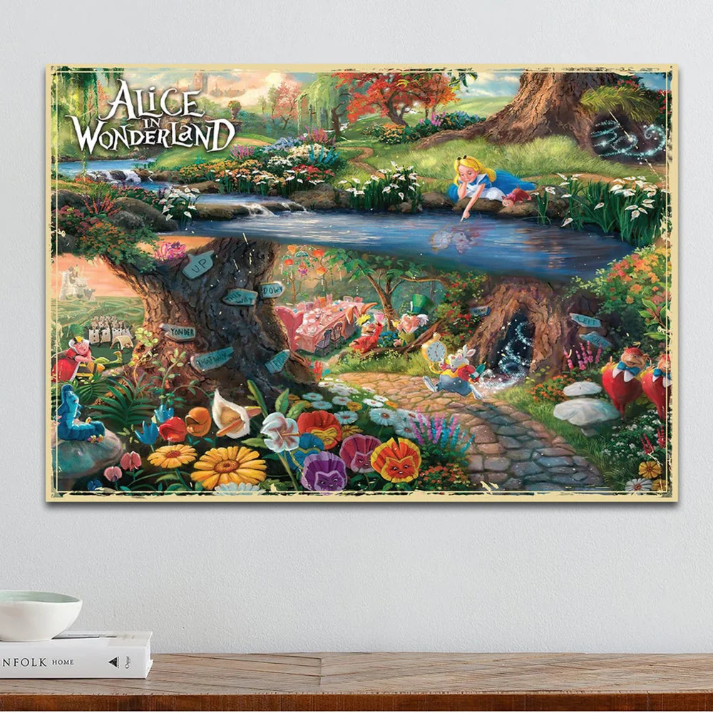 

Disney Alice In Wonderland Peter Pan Poster Canvas Painting Print On Wall Art Picture For Living Room Home Decor Frameless