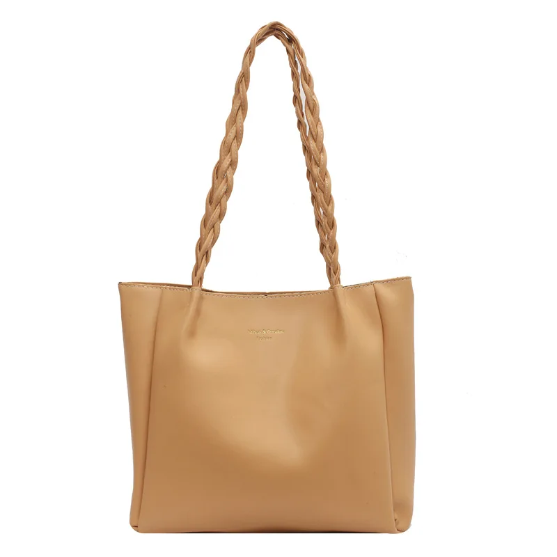 

Новое поступление 2021, женские Наплечные Сумки из искусственной кожи, однотонная вместительная сумка-тоут с ремешком через плечо с цветами и...