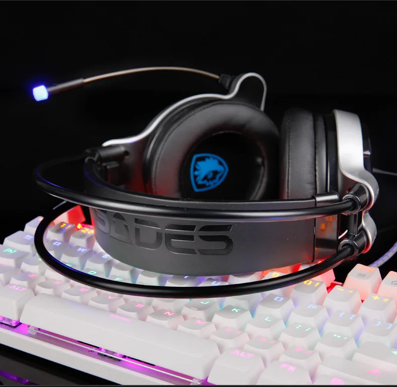 

Headset with RGB LED Light Prefessiona Gaming Headphones Noise Canceling for PS4 PC Xbox One 7.1 Surround Sound