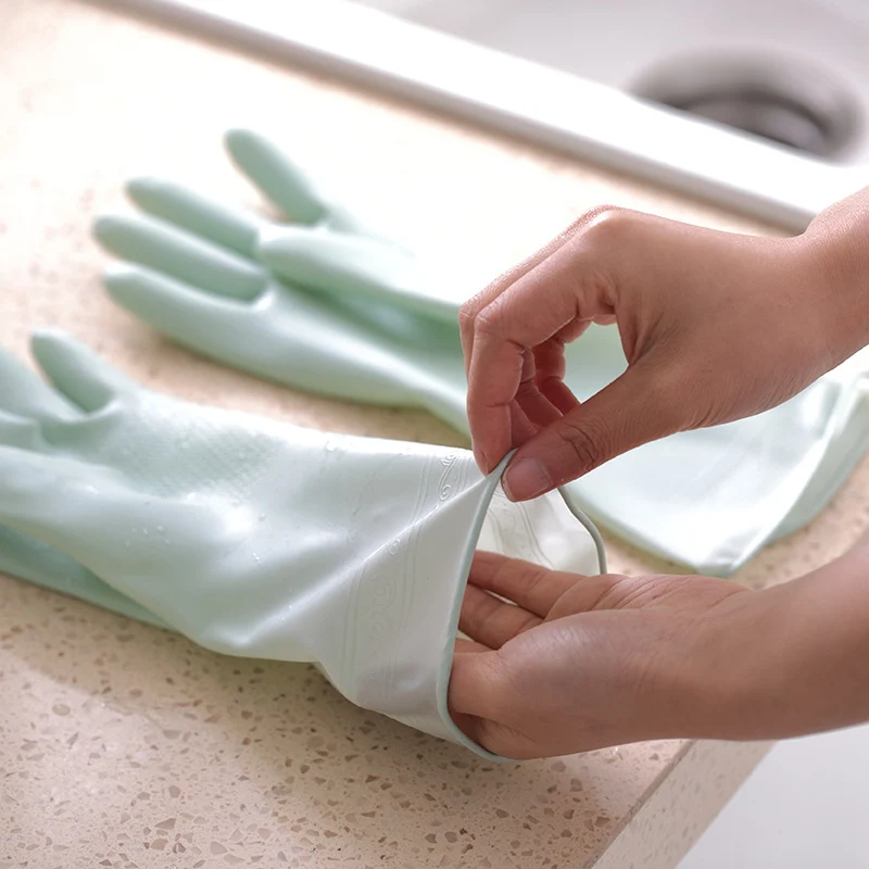 Dishwashing gloves female rubber kitchen washing vegetables household chores Cleaning durable thin waterproof clothes | Дом и сад