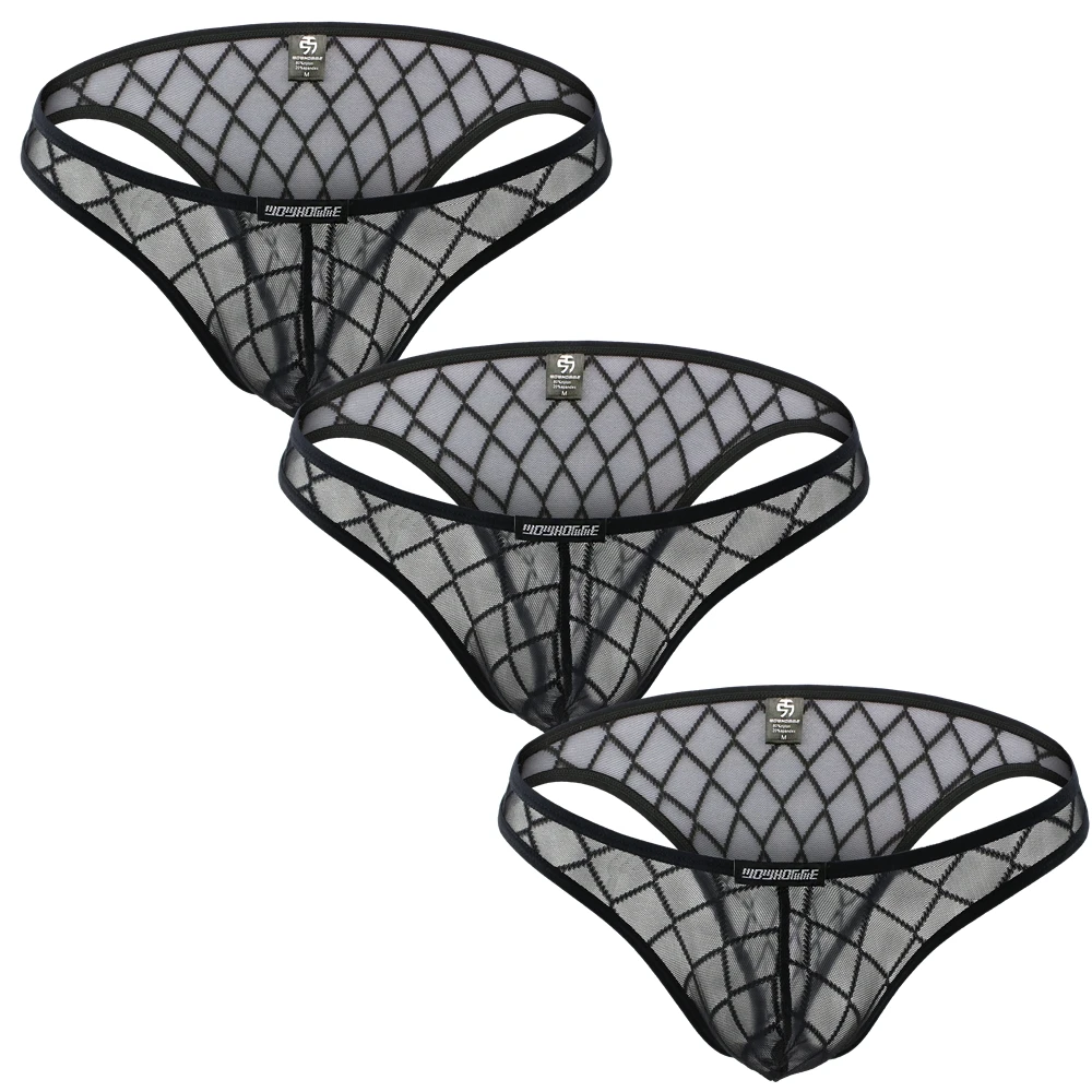 Сексуальное мужское нижнее белье YUFEIDA Сетчатое бикини дышащие трусики брифы для