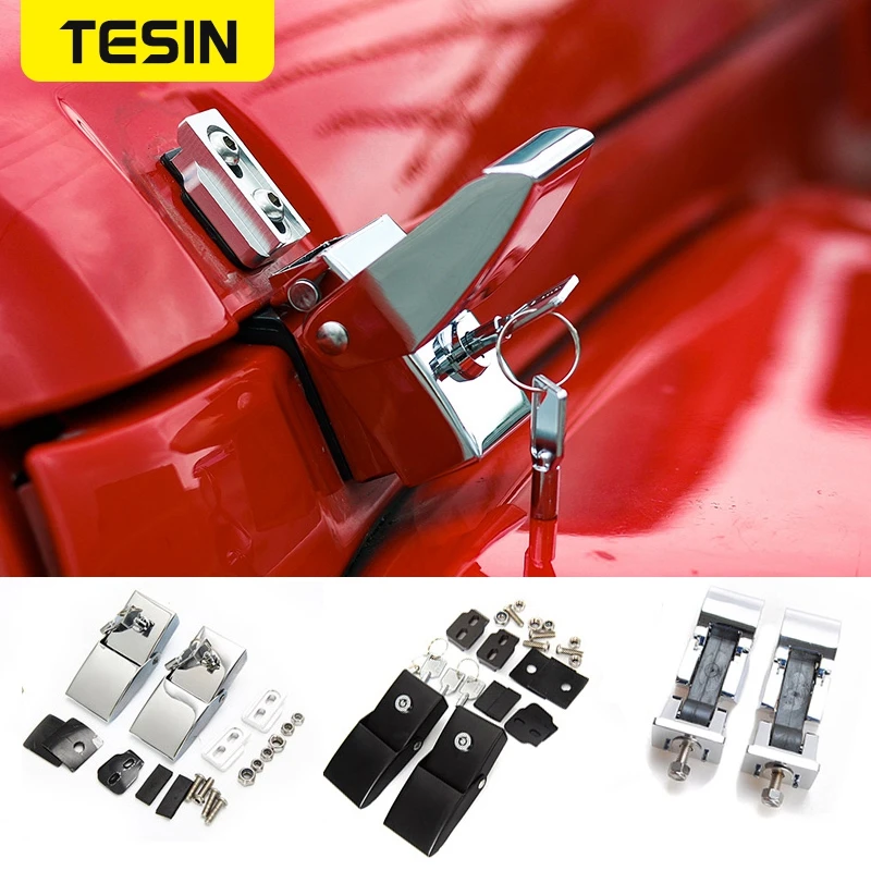 

TESIN Lock Hood for Jeep Wrangler JK JL 2007-2021 Engine Hood Latch Lock Catch With Key Accessories for Jeep Gladiator JT 2018+