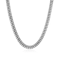 womens curb cuban link chain necklace men stainless steel silver color female long choker necklace colar party jewelry gifts
