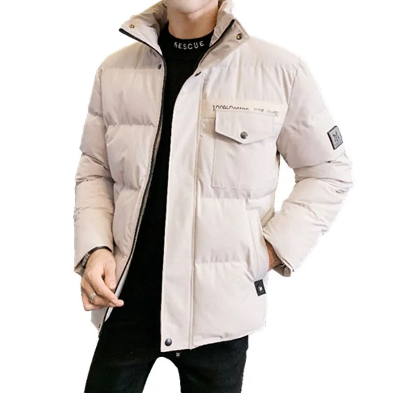 2021 New Arrival Winter Parka Jacket Men Thicken Warm Coats Stand Collar Cotton Padded Male Overcoats Brand Clothing M-4XL