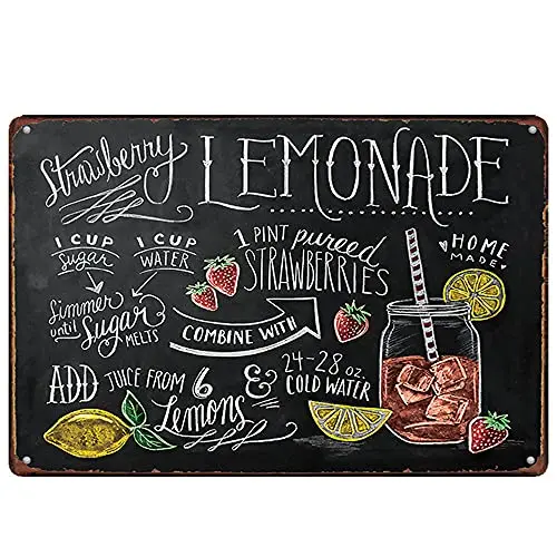 

Free Pintree Original Retro Design Lemonade Formula Tin Metal Signs Wall Art | Thick Tinplate Print Poster Wall Decoration for K