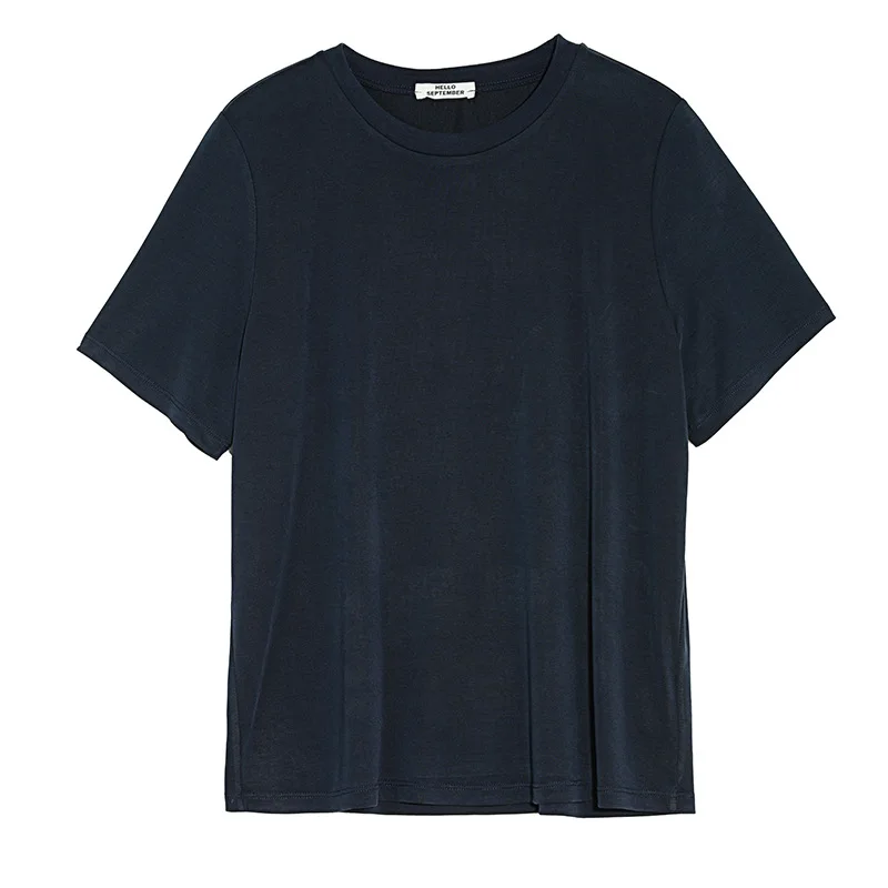 

Summer Simple O Neck Short Sleeve Solid Tshirt Women Casual Loose Korean Tops Fashion Soft All Match Women's T-shirt