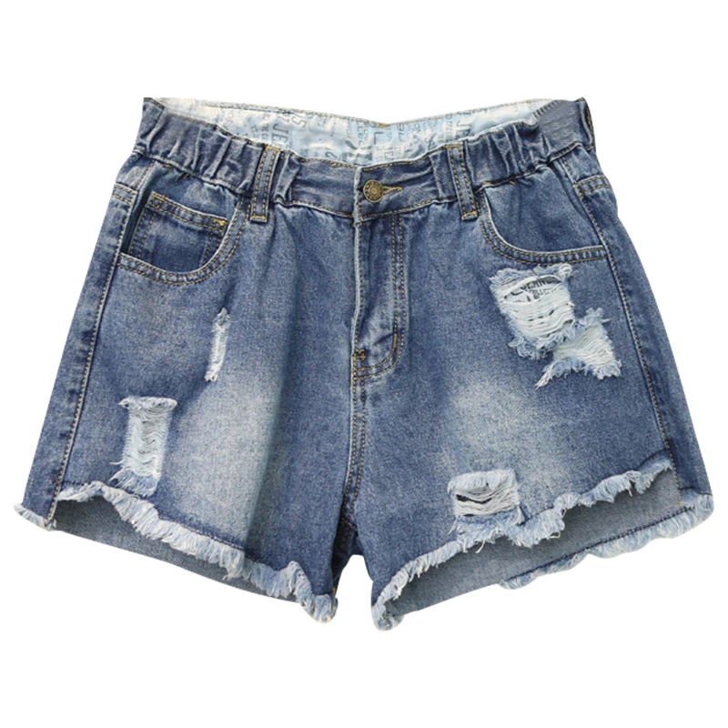 2020 в винтажном стиле Сезон лето потертые джинсовые шорты с дырками женская