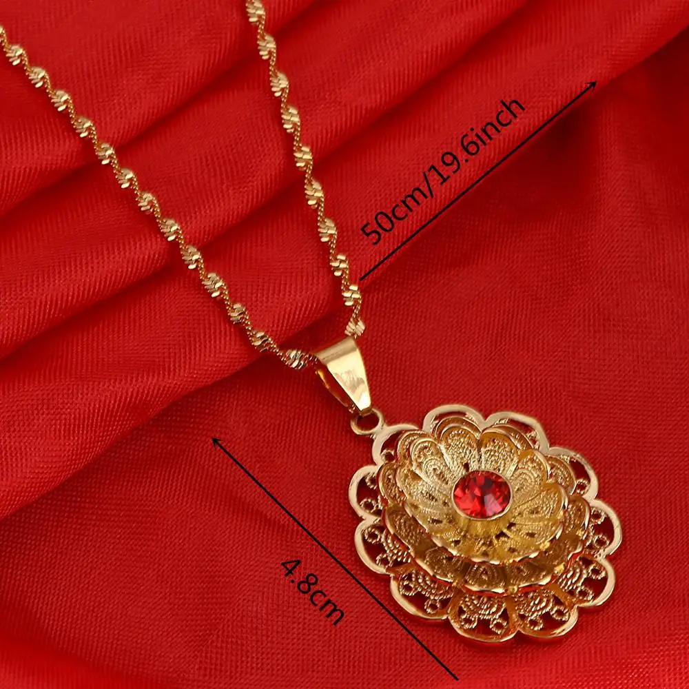 Эфиопская Мода Подвески Ожерелья для женщин Африканский Золотой Цвет Дубай