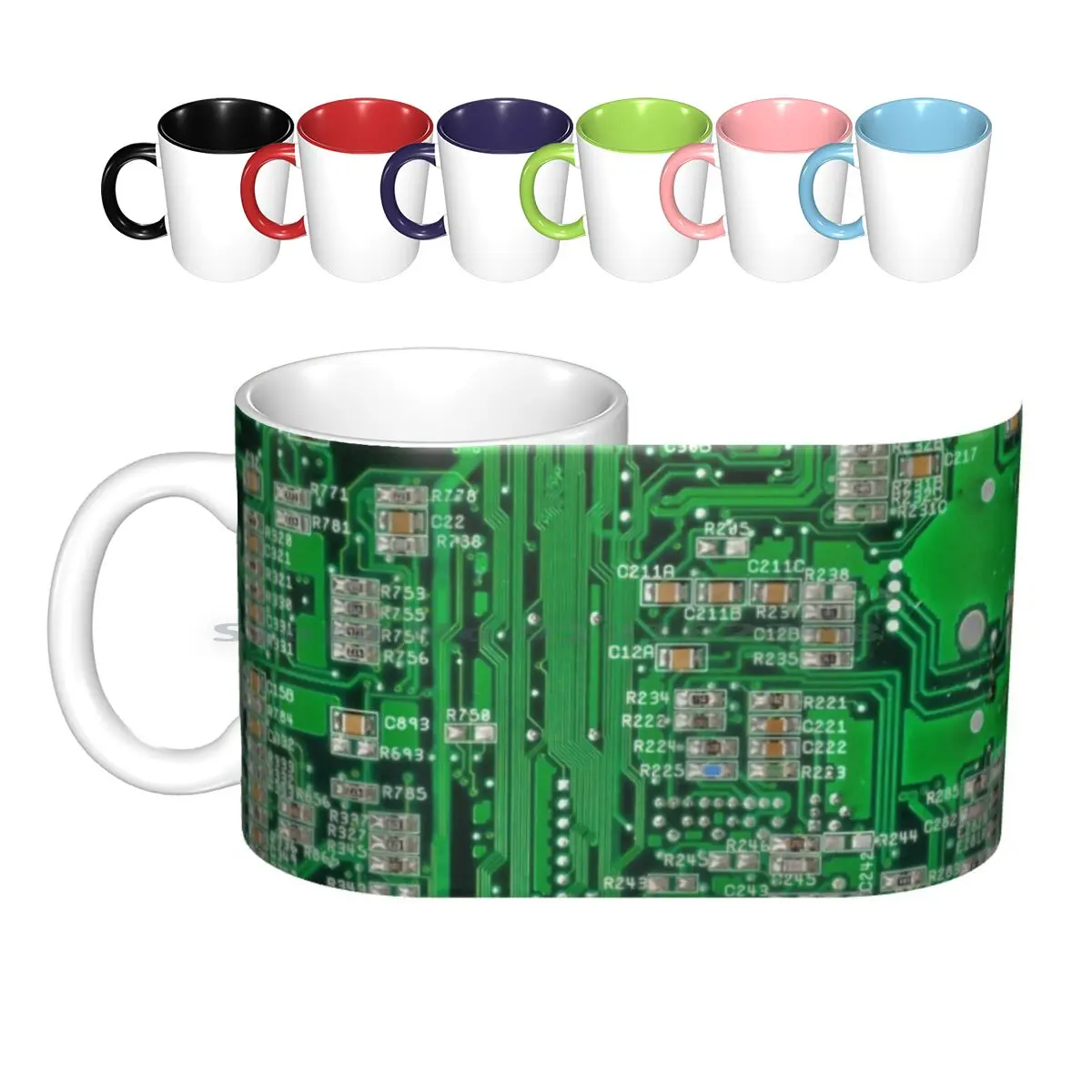 

Circuit Board Ceramic Mugs Coffee Cups Milk Tea Mug Circuit Tech Technology Computers Electronics Circuit Board Futuristic Nerd