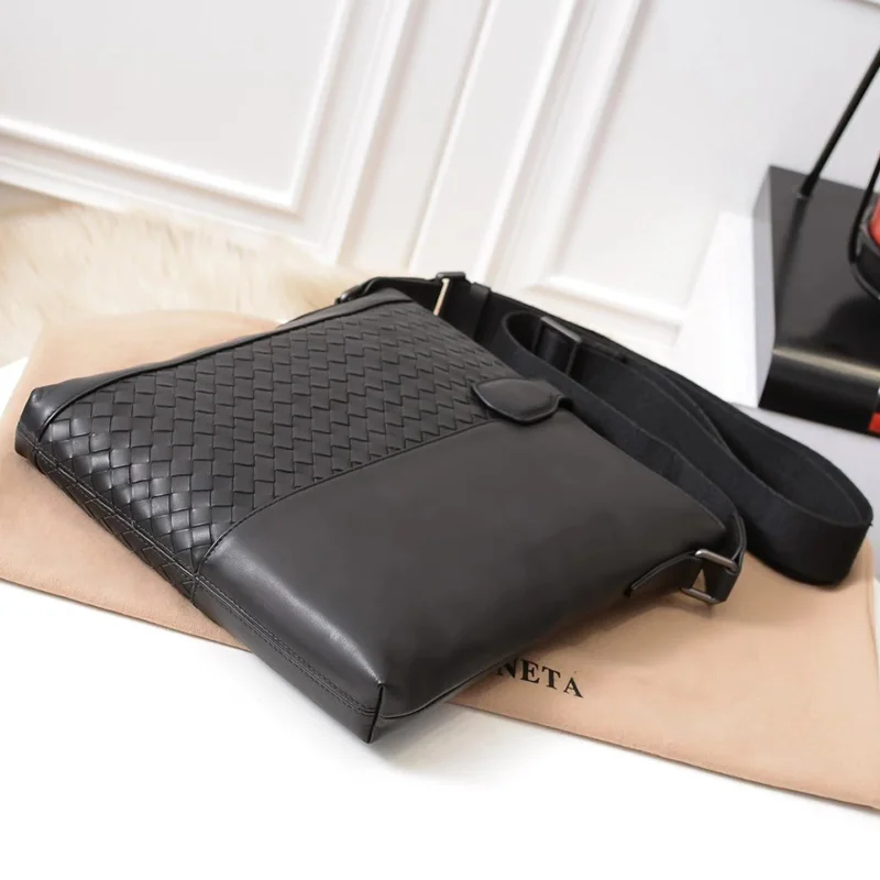 Сумка на плечо для мужчин роскошный Плетеный мессенджер из натуральной воловьей